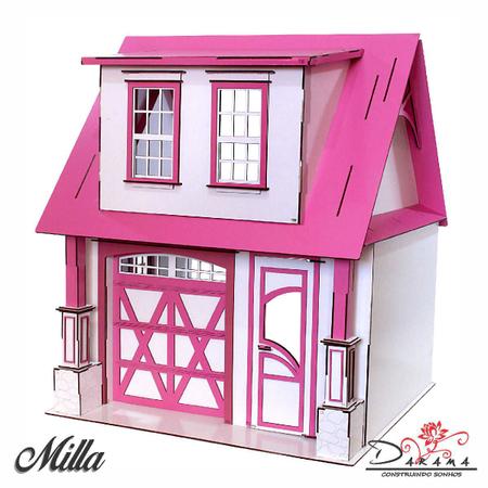 Casa bonecas escala Barbie com garagem Milla Sonhos DARAMA