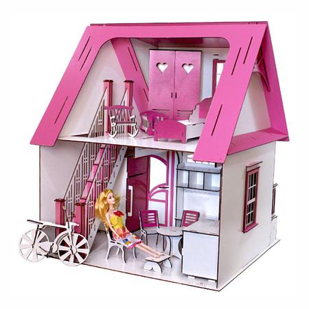 VozDosCriadores casinha boneca Barbie em MDF 1.05 m de altura