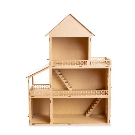 Casa Casinha Para Barbie/polly/lol Grande Mdf Bonecas 30cm em