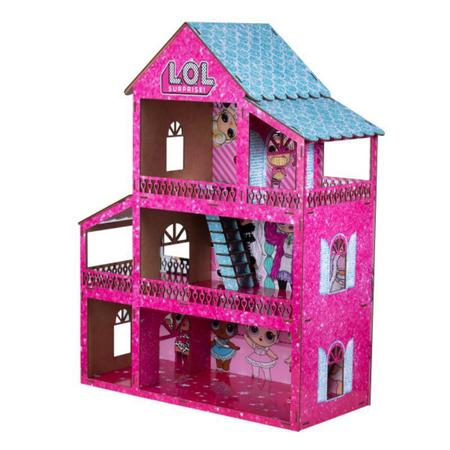 Casa Casinha De Boneca Barbie 36 Moveis + Parquinho Mdf Novo