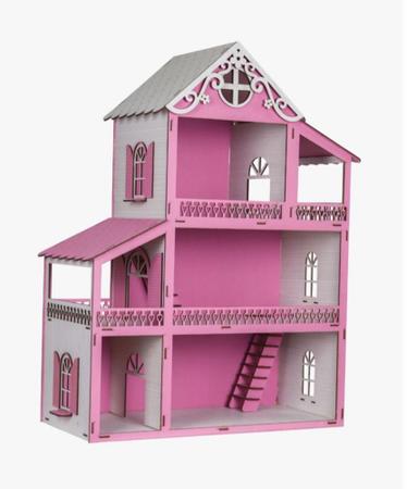 Casa Da Barbie Mdf Pintada E Montada Com +25 Kit Moveis