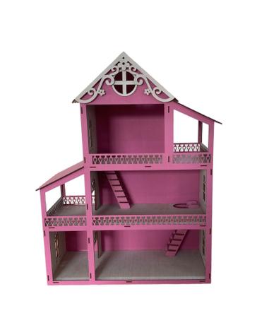 Casa Casinha Bonecas Polly Barbie Madeira Mdf Pintado em Promoção