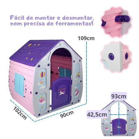 Imagem de Casa De Boneca Grande Brinquedo Infantil Com Portas E Janelas