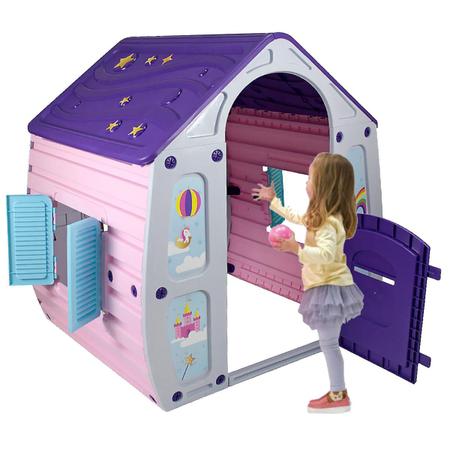 Imagem de Casa De Boneca Grande Brinquedo Infantil Com Portas E Janelas
