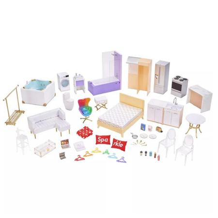 Casa de Boneca Rainbow High Doll House 3 Andares Em Madeira 574330 - mga