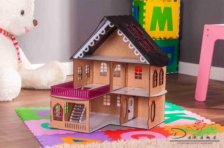 Imagem de Casa de bonecas para mini bonecas compatível com lol e polly modelo cindy eco - darama