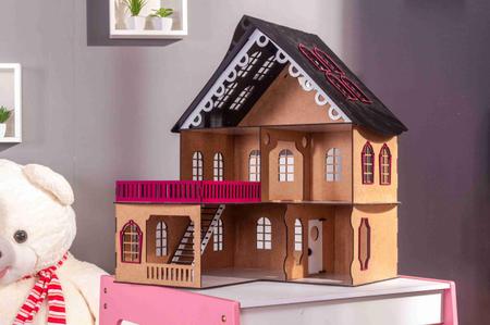 Imagem de Casa de bonecas para mini bonecas compatível com lol e polly modelo cindy eco - darama