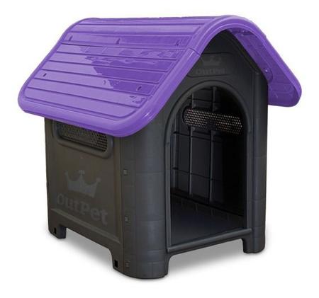 Imagem de Casa De Cachorros Plástica Mec Pet Lilas + Caminha Quadrada