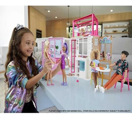 Imagem de Casa Glam Playset Com Barbie E Pets State - Mattel Hcd48