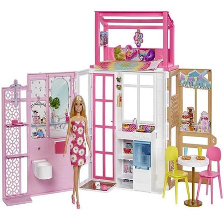 Casinha Grande Boneca Barbie Portátil Real Glam Kit Brinquedo