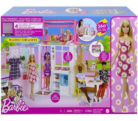 Imagem de Casa Glam Playset Com Barbie E Pets State - Mattel Hcd48