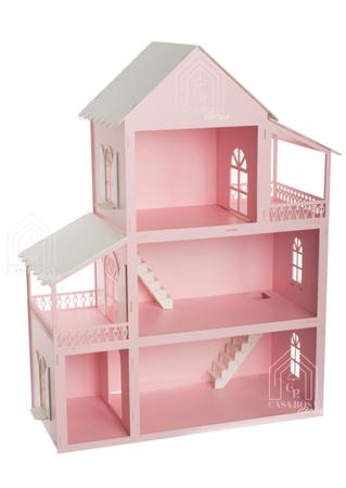 Casa Casinha Da Barbie Montada + Móveis Rosa - Colore - Casinha de