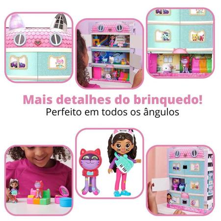 Casa de Bonecas da Gabby c/ Sala de Jogos e Carro de Brinquedo - Entrega p/  Crianças +3 anos. - Gabby's Dollhouse - Casinha de Boneca - Magazine Luiza