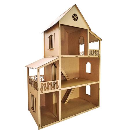 Casa Boneca MDF Pintado Brinquedo Móveis  Casas, Casinha boneca mdf, Casa  de boneca