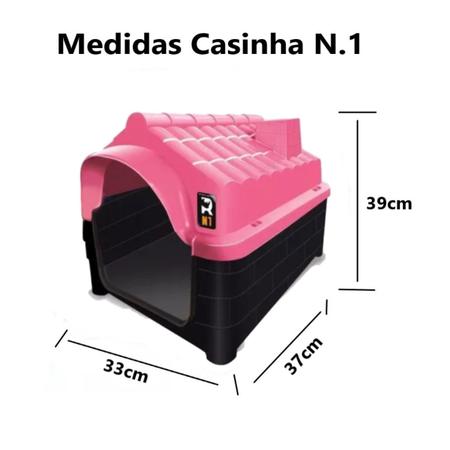 Imagem de Casa Pet N1 Rosa Casinha + Caminha Rosa + Mordedor e Corda