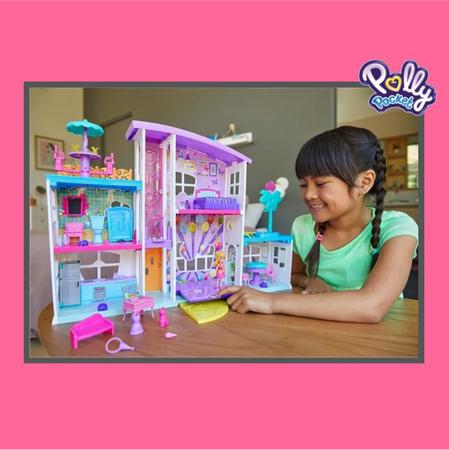 Casa Portátil Polly Pocket Gigante Casinha Surpresas Boneca Vários  Ambientes Escala Polly Matel Poly, Magalu Empresas