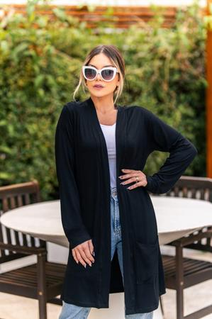 Casaco cardigan longo 2025