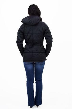 Imagem de Casaco feminino Acolchoado Impermeável com cinto + Calça Térmica Frio Intenso Neve Inverno