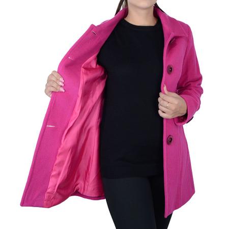 Imagem de Casaco Feminino Peleteria Cordeiro Lã Slim Pink - 2415