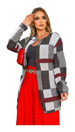 Casaco xadrez vermelho best sale feminino