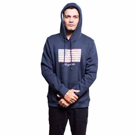 Casaco Moletom Aeropostale Fechado Bandeira USA Masculino