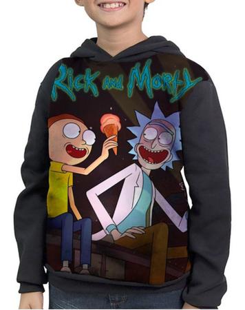 Casaco Moletom Infantil Rick And Morty Tomando Sorvete smoke