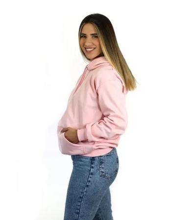 Imagem de Casaco Moletom liso Canguru com bolso e Capuz Masculino e Feminino blusa de frio Plus Size-M007