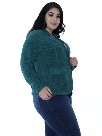 Casaco de plush plus size sales