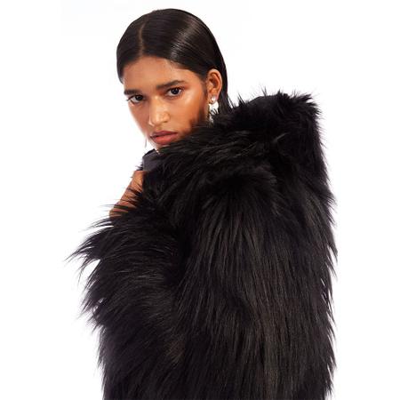 Casaco de sales pelo feminino preto