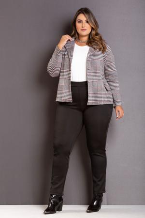 Casaco xadrez plus size 2025