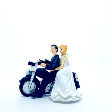 Topos de bolo noivinhos na moto