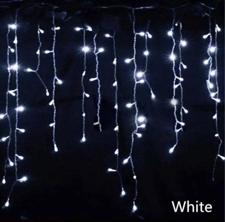 Imagem de Cascata LED 10 Metros 400 Lâmpadas Branco Frio Fixo sem Efeito 127V