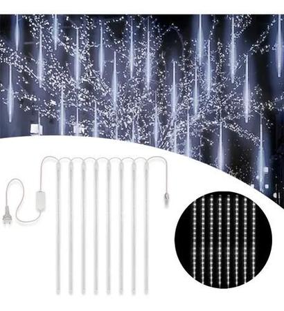 Imagem de Cascata Natal Chuva Gelo 8 Tubos 320 Led 50cm Pisca Branco ou Colorido