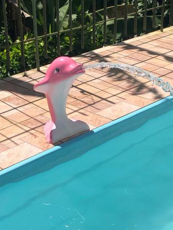 Imagem de Cascata para piscina Golfinho em fibra de vidro (disponíveis nas cores AZUL, BRANCO e ROSA)