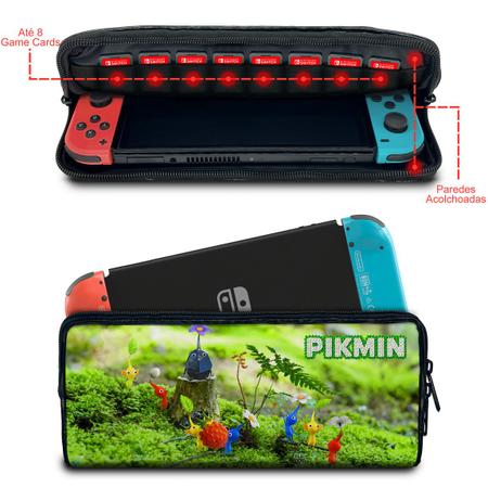 Imagem de Case Compatível Nintendo Switch Bolsa Estojo - Pikmin