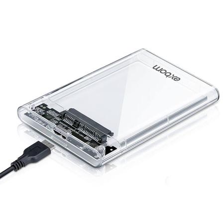 Imagem de Case Externo USB 3.0 para HD 2.5" SSD SATA Exbom CGHD-35 Transparente