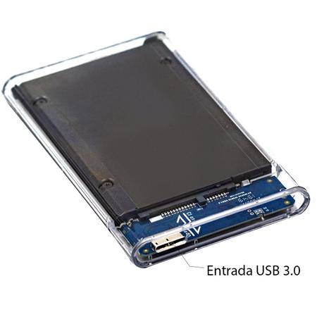 Imagem de Case Gaveta HD Sata Externo 2.5 Transparente USB 3.0 Console PC Computador 6gbps Haiz HZ-314