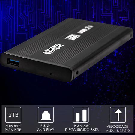 Imagem de Case Gaveta USB 3.0 HD Externo 2.5 SATA 3 6Gbps Notebook Console PC Computador Haiz HZ-392