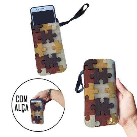 Case para Celular Quebra Cabeça Efeito Madeira - PoloCat - Capinha