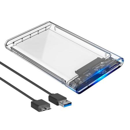 Imagem de Case para Hd Transparente Usb 3.0 Transmissão 6gbps Sata 2.5" HDD ou SSD
