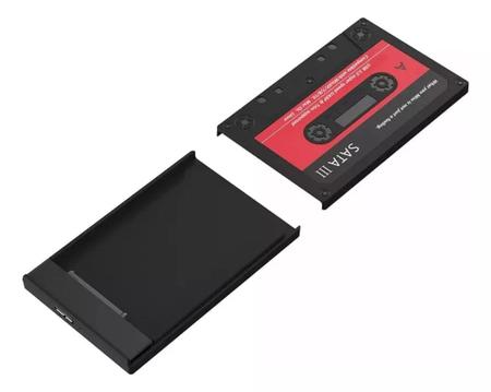 Imagem de Case preto pra hd ssd externo fita k7 sata usb 3.0 para ps2