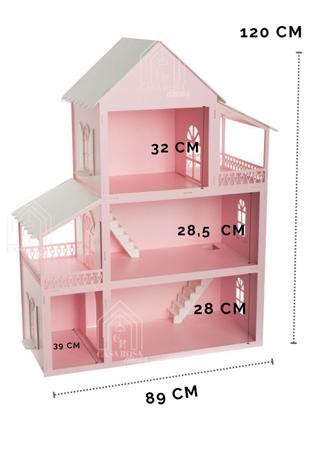 Casinha 80 cm Grande Casa Malibu Barbie Colore Casinha de