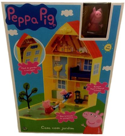 Casinha Da Peppa Pig Com Jardim Brinquedo Com Bonecos - Dtc