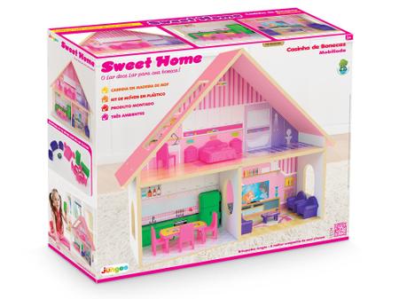 Imagem de Casinha De Boneca Mobiliada Sweet Home Brinquedo Menina Mdf