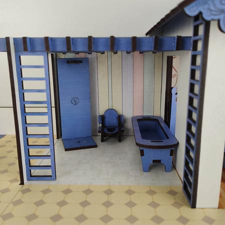 Casinha de Bonecas Infantil em Madeira MDF Casa de Brinquedo 2 Andares com  22 Móveis Sulartes Rosa : : Brinquedos e Jogos