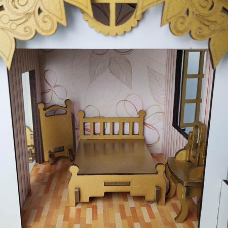 Casinha de Bonecas Infantil em Madeira MDF Casa de Brinquedo 2