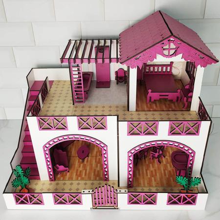 Casinha de Boneca de Madeira Casa de Boneca de Abrir da Barbie