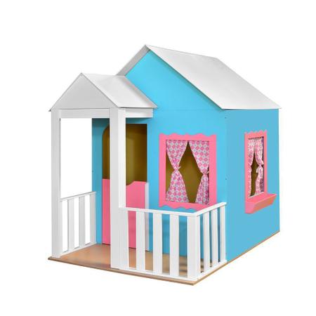 Imagem de Casinha de Brinquedo com Cercado Azul/Rosa - Criança Feliz