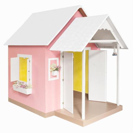Imagem de Casinha de Brinquedo com Telhado Branco/Rosa - Criança Feliz
