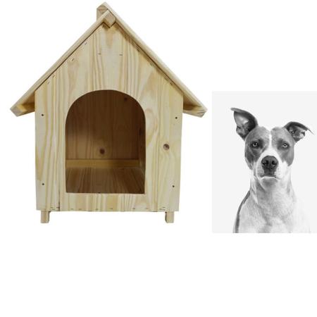 Imagem de Casinha de cachorro Pequena N3 Casa de cachorro de Madeira Pinus  Pet